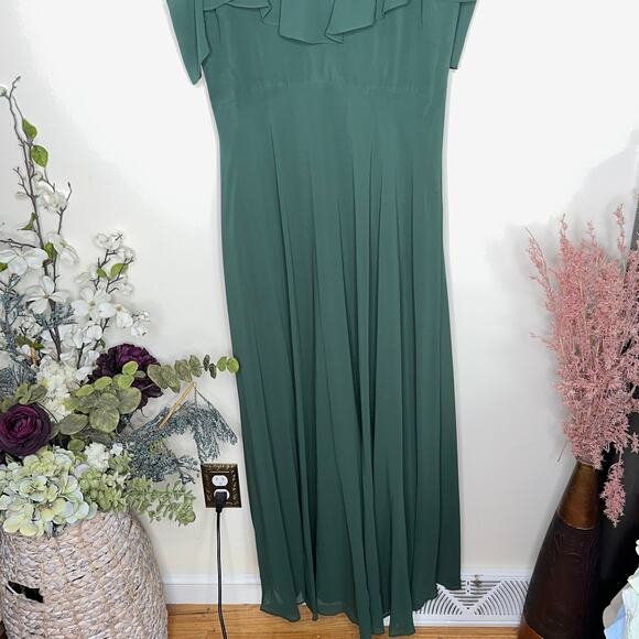 ANTHROPOLOGIE x BHLDN JENNY YOO Mila Maxi Dress Forest Green {I39} - Picture 3 of 7